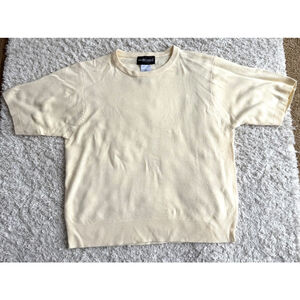 Women's Sag Harbor Yellow Short Sleeve Sweater Size L